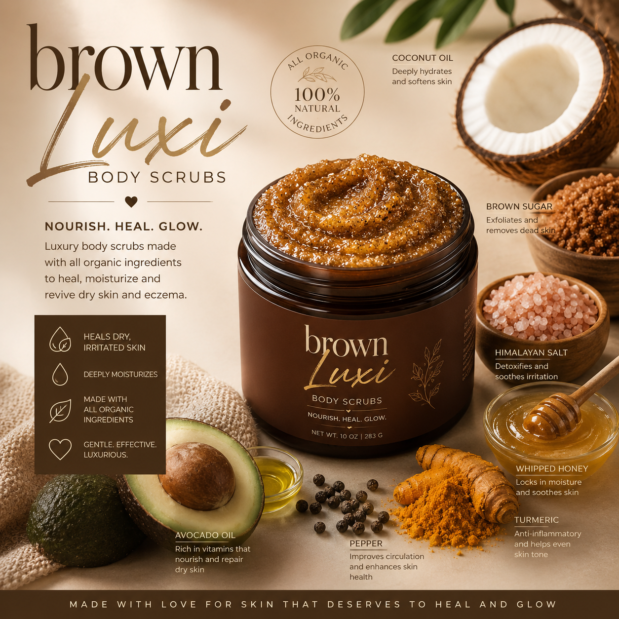 Brown Luxi Whipped Honey Scrub